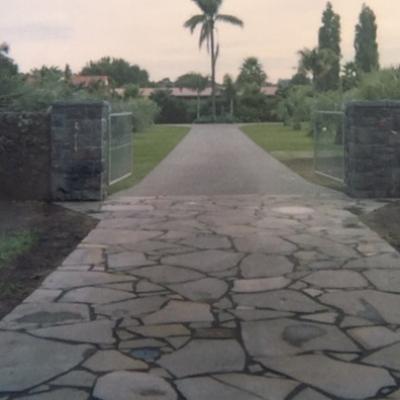Stone work driveway and entrance
