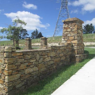Stone boundary wall and entry